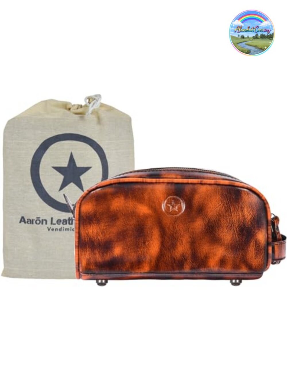 Premium Leather Toiletry Travel Pouch Waterproof Lining King-Size Handcrafted
